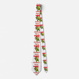 merry christmas mistletoe tie