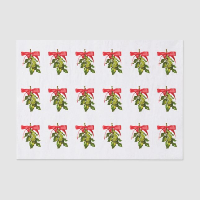 Merry Christmas mistletoe Tissue Paper (Front)