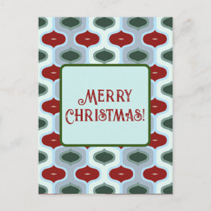 Merry Christmas Mod Retro Postcard