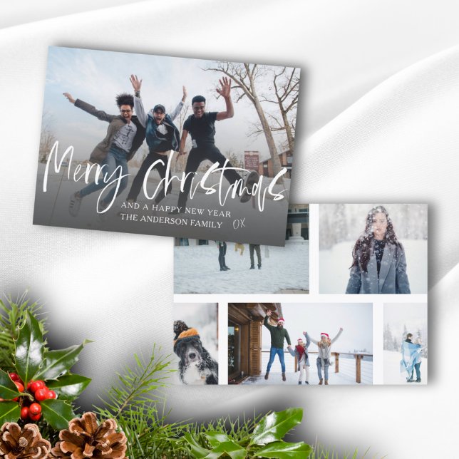 Merry Christmas Modern 6 Photo  Holiday Card (Creator Uploaded)