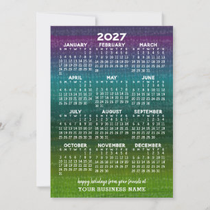 Merry Christmas Modern Abstract Calendar Holiday Card