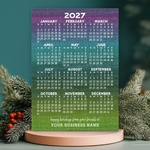 Merry Christmas Modern Abstract Calendar Holiday Card