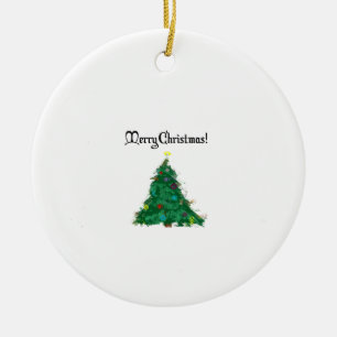 Merry Christmas Modern Art Cute Tiny Tree Ceramic Tree Decoration