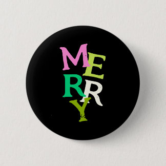 Merry Christmas Modern Bright Holiday  6 Cm Round Badge