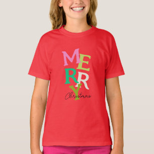 Merry Christmas Modern Bright Holiday T-Shirt