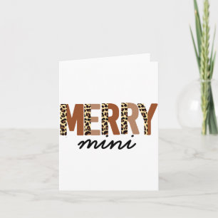 Merry Christmas Modern Color Block Leopard Boho Card
