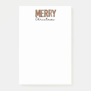 "Merry Christmas" Modern Colour Block Leopard Boho Post-it Notes