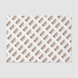 "Merry Christmas" Modern Colour Block Leopard Boho Tissue Paper