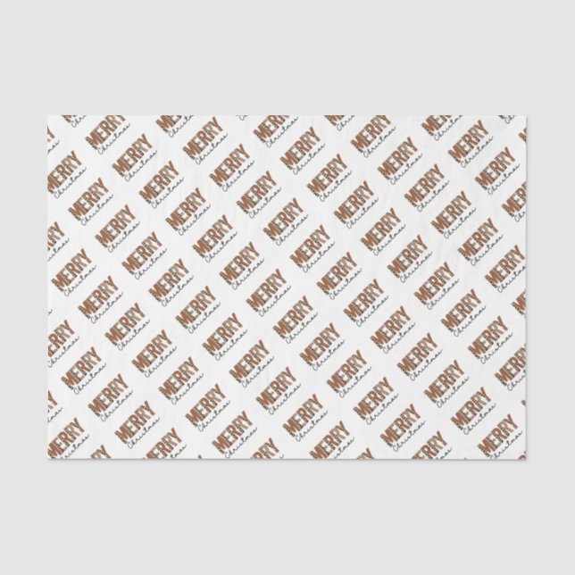 "Merry Christmas" Modern Colour Block Leopard Boho Tissue Paper (Front)