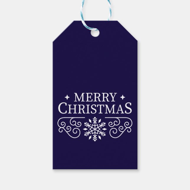 Merry Christmas Modern Customisable Gift Tags (Front)