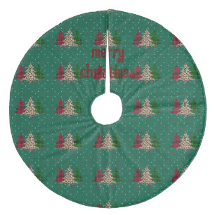 Merry Christmas Modern & Elegant Fleece Tree Skirt