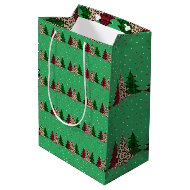 Merry Christmas Modern & Elegant  Medium Gift Bag (Back Angled)