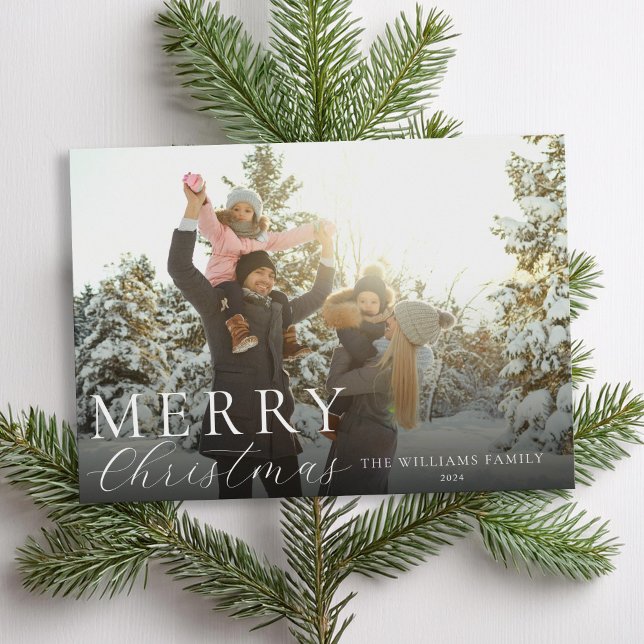 Merry Christmas Modern Elegant Photo Holiday Card (Creator Uploaded)