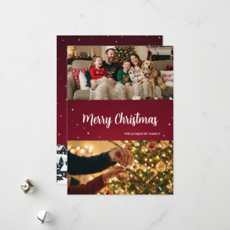 Merry Christmas modern elegant script Holiday Card