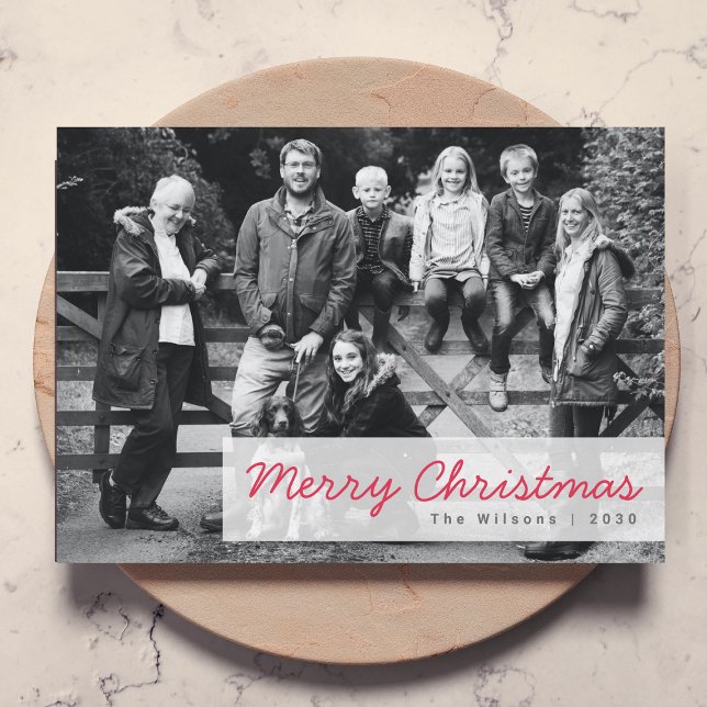 Merry Christmas | Modern Family Group Photo Holiday Card (Creator Uploaded)