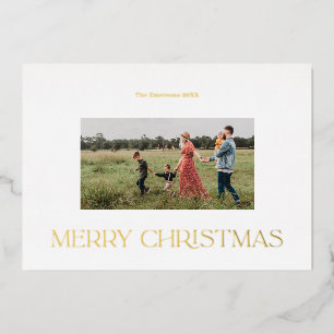 Merry Christmas Modern  Foil Holiday Card