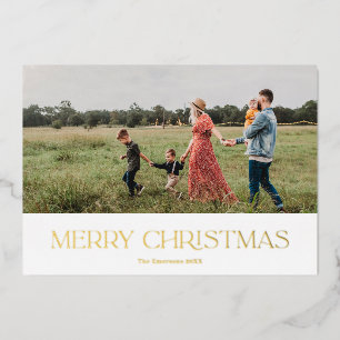 Merry Christmas Modern  Foil Holiday Card