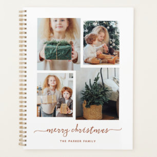 Merry Christmas   Modern Four Photo Collage Planner