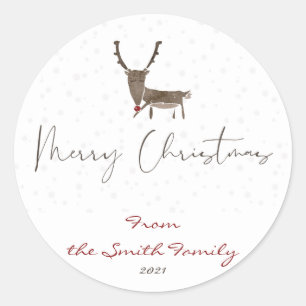 Merry Christmas Modern Gift Stickers