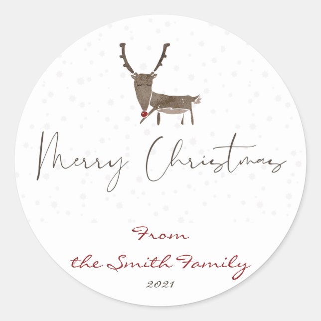 Merry Christmas Modern Gift Stickers (Front)