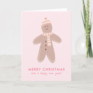 Merry Christmas Modern Gingerbread Man Thank You Card