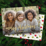 Merry Christmas Modern Hand Lettered Family Photo Holiday Card<br><div class="desc">Simple and warm, your holiday cards will pop with style and appeal with this full bleed photo design featuring Merry Christmas written in hand lettered script. Replace the sample photo with your selected horizontal photo and you have a unique card that can be a cherished keepsake for years to come!...</div>