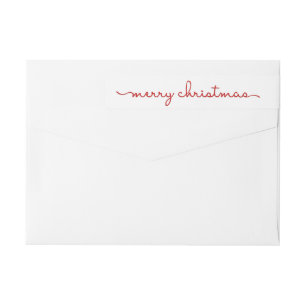 Merry Christmas Modern Hand Lettered Wrap Label