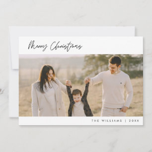 Merry Christmas, Modern Minimalist Family Photo Holiday Card