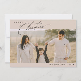 Merry Christmas, Modern Minimalist Family Photo Holiday Card