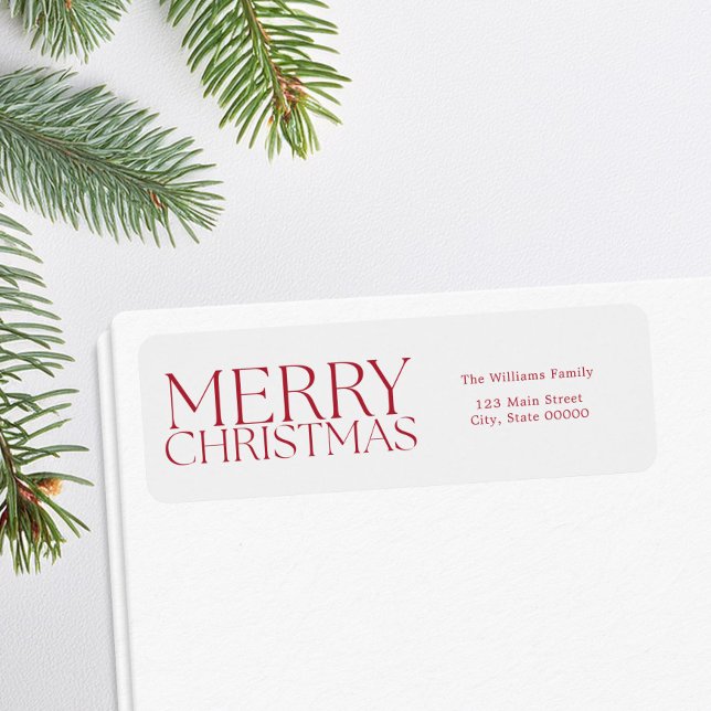 Merry Christmas Modern Minimalist Return Address (Creator Uploaded)