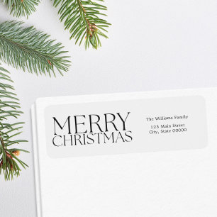 Merry Christmas Modern Minimalist Return Address