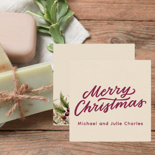 Merry Christmas Modern Minimalist Script Card