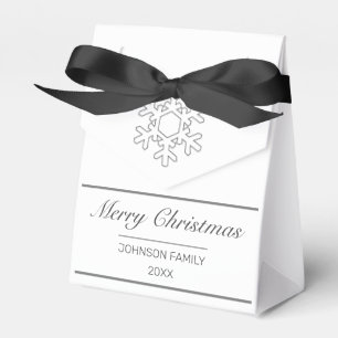 Merry Christmas Modern Minimalist White Favour Box