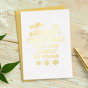 Merry Christmas modern photo gold Foil Holiday Card