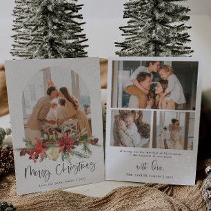 Merry Christmas Modern Photo Holiday Card Minimal