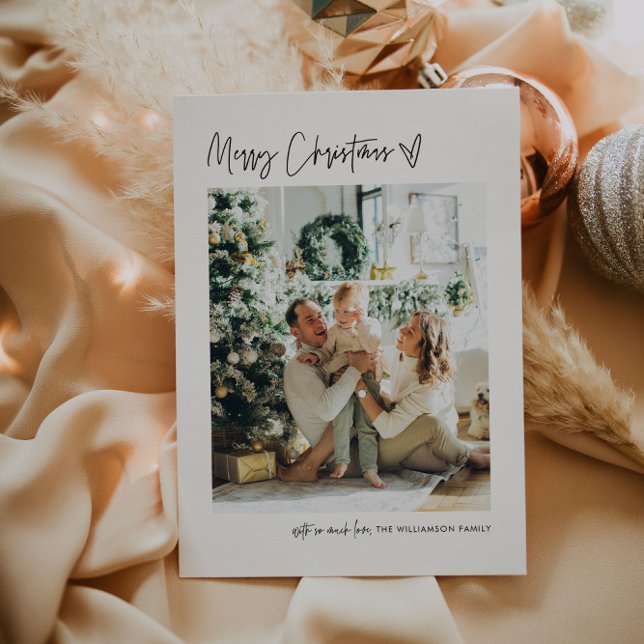 Merry Christmas Modern Photo Holiday Card Minimal (Creator Uploaded)