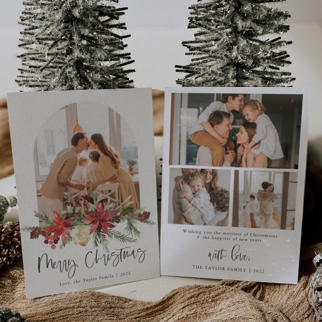 Merry Christmas Modern Photo Holiday Card Minimal (Creator Uploaded)