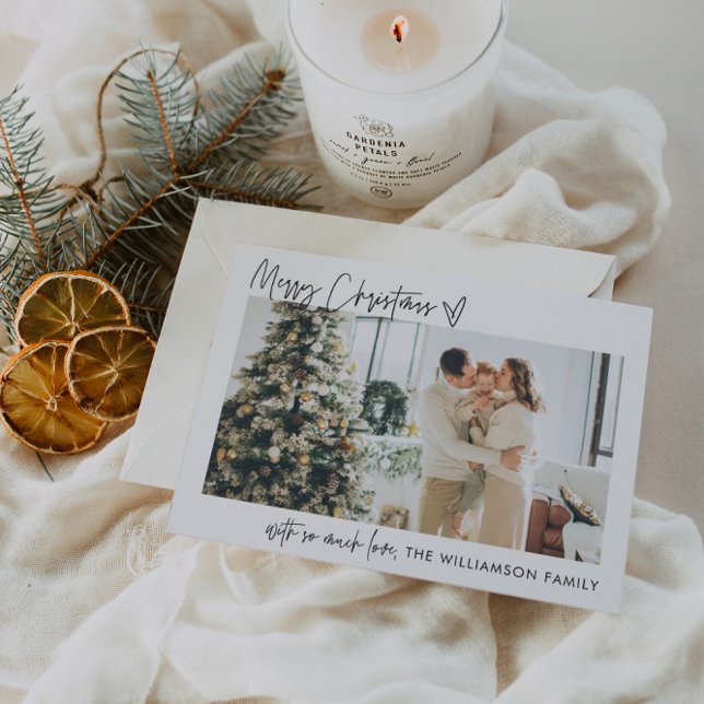 Merry Christmas Modern Photo Holiday Card Minimal (Creator Uploaded)