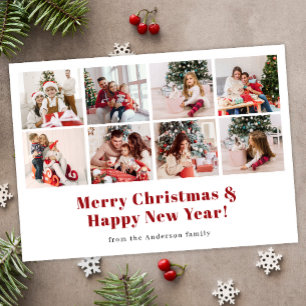 Merry Christmas Modern Photo Magnetic Holiday Card