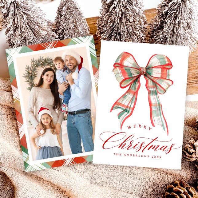 Merry Christmas Modern Red Green Holiday Card (Creator Uploaded)