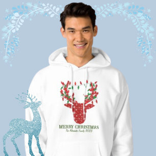Merry Christmas modern reindeer with fairy lights T-Shirt