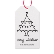 Merry Christmas Modern Script Christmas Tree