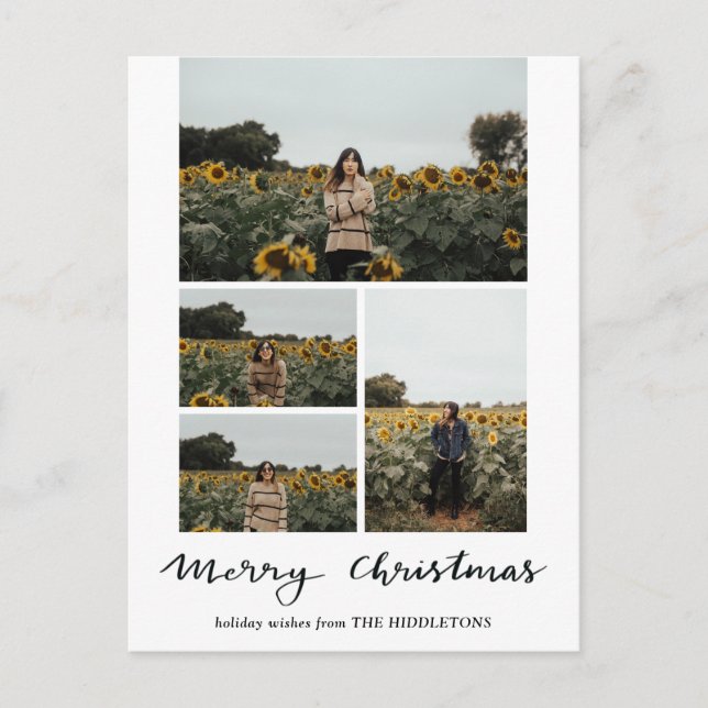 Merry Christmas | Modern Script Photo Holiday (Front)