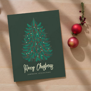 Merry Christmas Modern Simple Christmas Tree Holiday Card