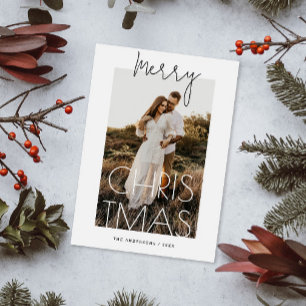 Merry Christmas. Modern simple minimalist photo Holiday Card
