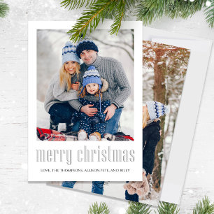 Merry Christmas Modern Simple Mistletoe Elegant  Holiday Card