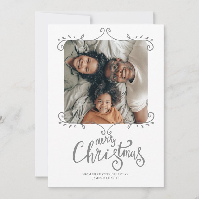 Merry Christmas Modern Simple Photo Card (Front)