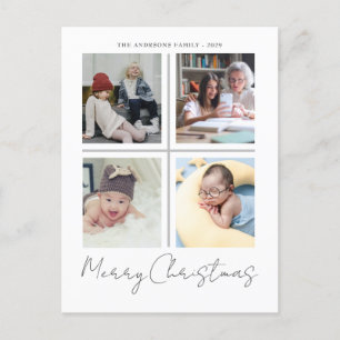 Merry Christmas modern simple photo Holiday Postcard