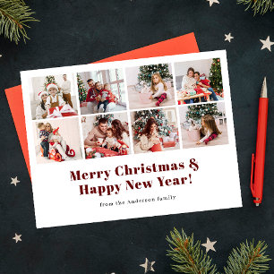 Merry Christmas modern simple photo  Holiday Postcard