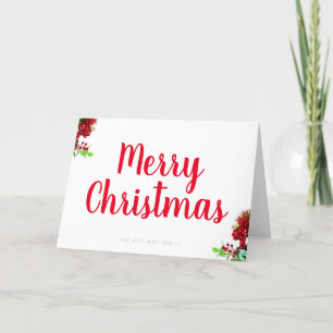Merry Christmas Modern Simple Script Typography Holiday Card